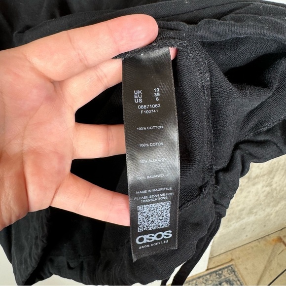 Asos Black Sweatshirt Tunic Dress Size 6 - Picture 4 of 4